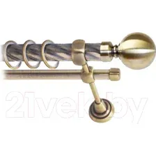 Карниз для штор Lm Decor Шар большой 059 2р витой 25/16мм (антик, 4м)
