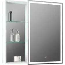Шкаф с зеркалом для ванной Континент Aperio Led 80х80 R