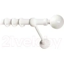 Карниз для штор Lm Decor Шар большой 059 1р гладкий 25мм (белый глянец, 2м)
