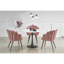 Кухонный стол Halmar Ambrosio 90x90 (мрамор/черный)