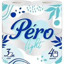 Туалетная бумага Pero Light, 3 слоя, 4 рулона