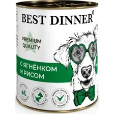 Консервированный корм для собак Best Dinner Premium Меню №5 с ягненком и рисом (340 г)