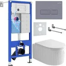 Унитаз подвесной Roxen Royal Matt в комплекте с инсталляцией StounFix Dual Fresh 6 в 1 968226 (кнопк
