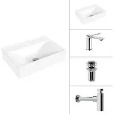 Умывальник со смесителем Lauter 21855 + Allure 21C618С + сифон 21635CH + донный клапан 21190CH (хром)