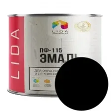 Эмаль ПФ-115 черная LIDA 2кг