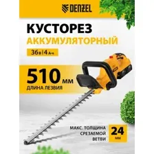 Кусторез Denzel RBC510-36 59410 (с 2-мя АКБ)