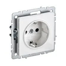 Розетка скрытая с заземлением IEK Brite белый (BR-R14-16-K01)
