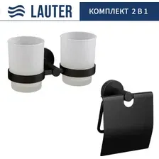Набор аксессуаров для ванной Lauter 21SH72082 + 21SH72102 (Matt Black, 2 предмета)