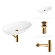 Умывальник Lauter 21571 + клапан 21190G + сифон 21635G (золото)