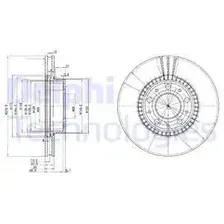 Тормозной диск DELPHI BG2719 вентилируемый , передняя ось