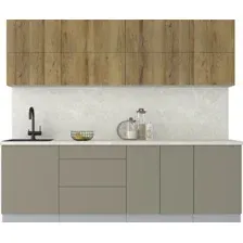 Кухонный модуль Интерлиния Мила Матте 2.5 А (дуб вотан/луна/опал светлый)