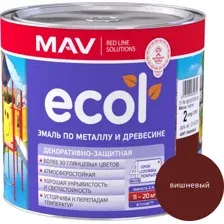 Эмаль ECOL по металлу и древесине (ПФ-115) вишневая глянцевая 2,4 л. (2 кг)