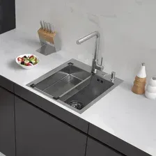 Кухонная мойка ARFEKA Eco AR мойка 450*500, коландер G, дозатор Satin Decor