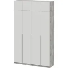 Шкаф распашной Mio Tesoro ШК 5 1600 4-х створчатый (цемент светлый/белый шагрень)