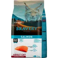 Корм для кошек BRAVERY беззерновой, монопротеиновый, для стерилизованных, с лососем, 7 кг
