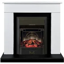 Каминокомплект Smolcom Detroit STD-ASP Majestic-S LUX BL LT (бьянко белый/черный)