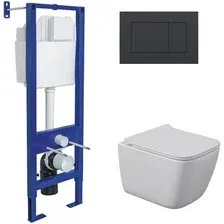 Унитаз подвесной Berges Wasserhaus Quattro S Rimless 043365 (с сиденьем и кнопкой смыва)