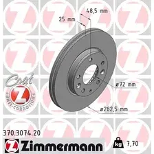 Тормозной диск ZIMMERMANN 370.3074.20 вентилируемый , передняя ось