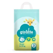 Подгузники LOVULAR GIRAFFE M 6-10кг, 62 шт/уп