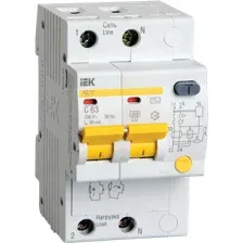 Дифференциальный автомат IEK АД12 2Р, MAD10-2-063-C-030