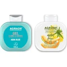 Набор косметики для тела Agrado Гель для душа Aqua Blue+Гель для душа Сочная Дыня (2x750мл)