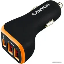 Автомобильное зарядное Canyon C-08 (черный/оранжевый)