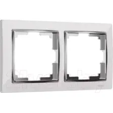 Рамка для выключателей и розеток Werkel W0021901 / a051649 (белый/хром)