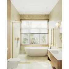 Душевая стенка MaybahGlass 79x195 MGD-700-3у (сатин стекло/золотой)