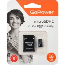 Карта памяти GoPower 16GB Class10, 00-00025674
