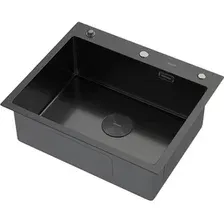 Кухонная мойка ARFEKA Eco AR 600500 POP-UP BLACK PVD NANO DECOR VOLCANIC ROCK