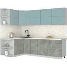 Кухонный модуль Интерлиния Мила Матте 1.5x2.6 А (океан/керамика/опал светлый)