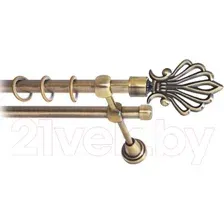 Карниз для штор Lm Decor Веер 006 2р гладкий (антик, 2м)