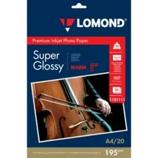 Фотобумага Lomond Super Glossy Warm A4 195 г/кв.м 20 листов (1101111)