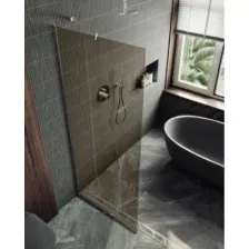 Душевая стенка MaybahGlass 89x195 MGD-691-5у (бронзовое стекло/хром матовый)
