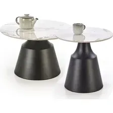Журнальный столик Halmar Magneta (белый мрамор/черный)