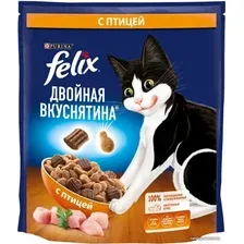 Сухой корм для кошек Felix Двойная вкуснятина с птицей 600 г