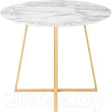 Обеденный стол Stool Group Дакота 100x100 / FDC8004 wh/gld (белый/золото)