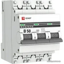 Выключатель автоматический EKF PROxima ВА 47-63 3P 50А (В) 4.5kA mcb4763-3-50B-pro