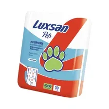 Пеленки одноразовые для животных LUXSAN Premium 60х90 см 10 штук (LSN750328)