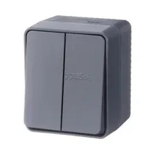 Выключатель двухклавишный наружный SYSTEME (SCHNEIDER) ELECTRIC AtlasDesign Profi54 антрацит (ATN544051)