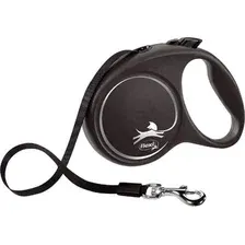 Поводок-рулетка Flexi Black Design S ремень 5 м (черный)