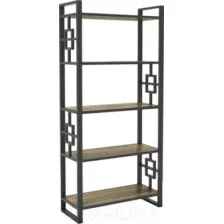 Стеллаж Hype Mebel Квадро 80x200 (черный/дуб галифакс олово)