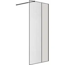 Душевая стенка Niagara Nova NG-481-10FBLACK 100x200 (черный матовый/рифленое/тонированное стекло)