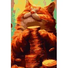 Картина по номерам Феникс+ Кот с деньгами 67922