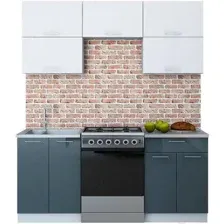 Готовая кухня Интерлиния Мила Gloss 60-18 (белый/асфальт)