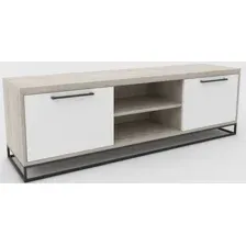 Тумба Hype Mebel ТВ 120x40 (черный-древесина белая)
