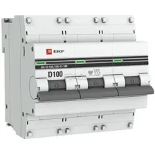 Автоматический выключатель EKF PROxima ВА 47-100 3P 100А D 10кА (mcb47100-3-100D-pro)