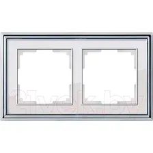 Рамка для выключателей и розеток Werkel Palacio WL17-Frame-02 / a037693 (хром/белый)