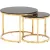 Комплект журнальных столиков Stool Group Селена / EET-131-2S-TG Black (стекло черный мрамор/золото)