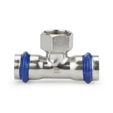 Тройник Varmega Inox Press раструбный с внутр. резьбой 22х1/2"х22 / VM720220422